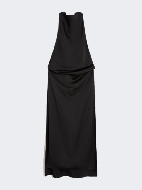 Sportmax Viscose satin draped dress - black