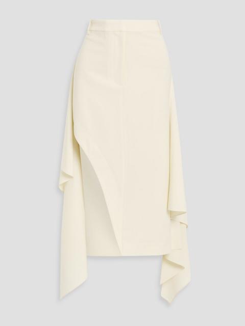 Tibi Layered draped crepe midi skirt