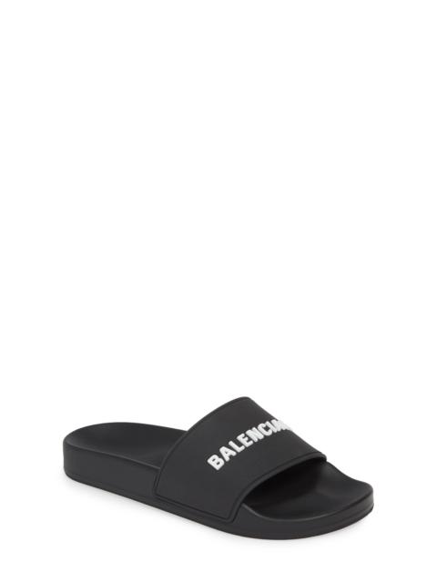 BALENCIAGA Balenciaga Logo Sport Slide in Black/white at Nordstrom
