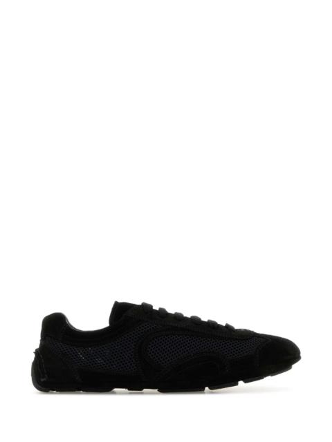 Prada Prada Women Black Suede And Mesh Montecarlo Sneakers