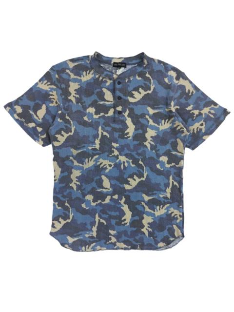Other Designers Designer - RARE! WORLDWIDE LOVE JAPAN BLUE CAMO HENLEYS