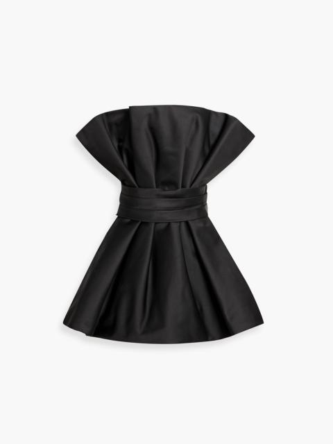 RETROFÊTE Annette strapless satin-twill and crepe mini dress