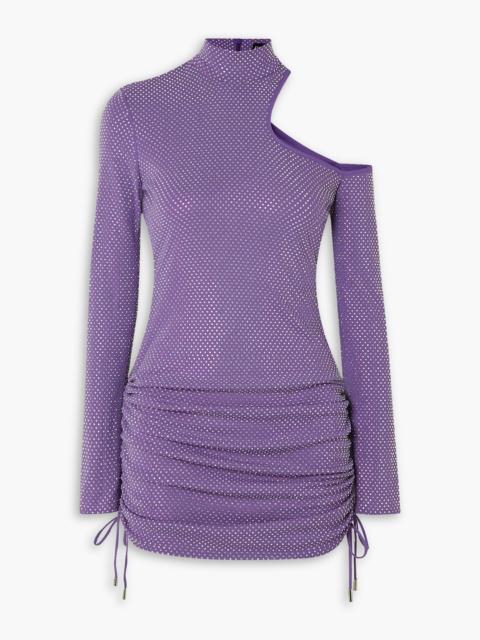 David Koma Cutout crystal-embellished stretch-jersey mini dress