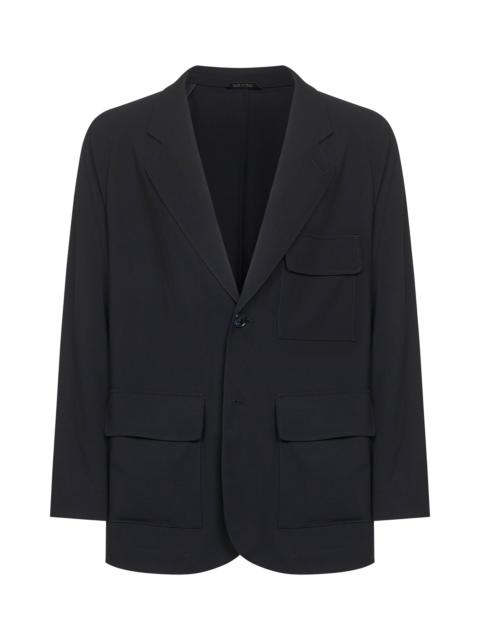 GIORGIO ARMANI Blue wool crepe single-breasted jacket