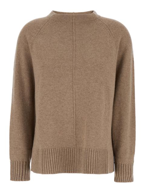 Max Mara Max Mara Women 'Toldim' Beige Crewneck Sweater With Middle Stitch Detail In Cashmere Woman
