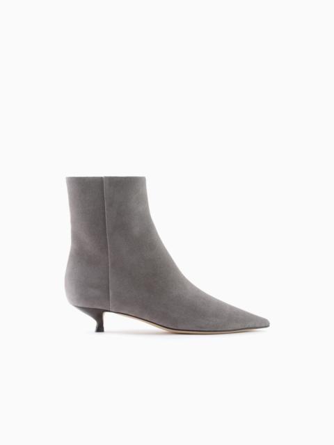 GIORGIO ARMANI SUEDE HEELED ANKLE BOOTS