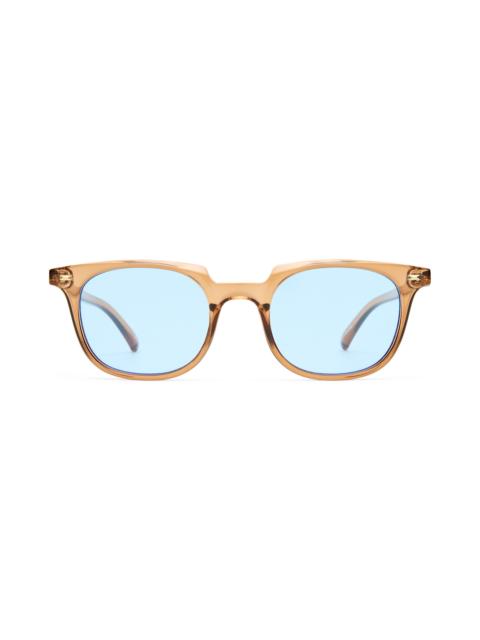 Le Specs Le Specs Le Resolu 51mm D-Frame Sunglasses in Barley /Sky Blue Tint at Nordstrom