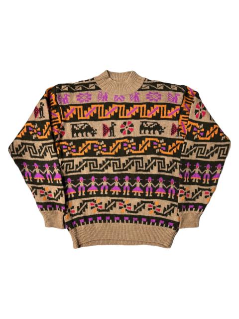 Other Designers VERY RARE VINTAGE SWEATER KNITWEAR BENETTON NAVAJO AZTEC ART