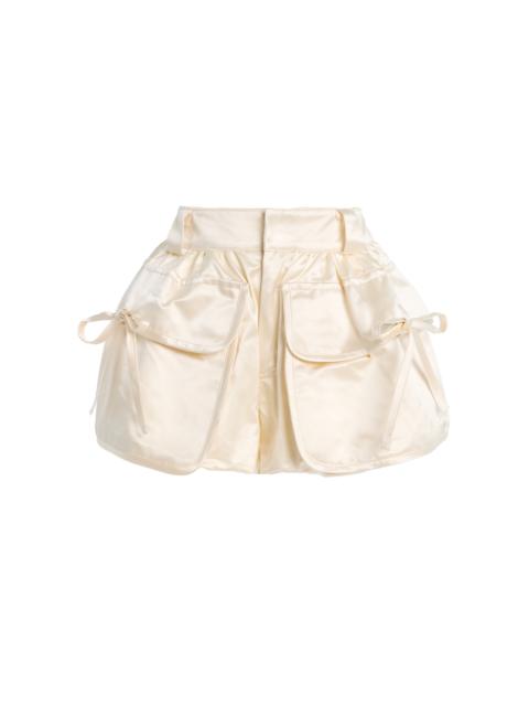 Sea Loraine Satin Bubble Shorts ivory