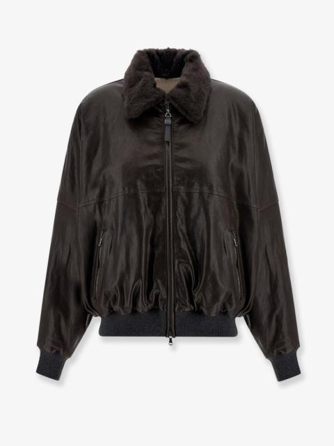Brunello Cucinelli Brunello Cucinelli Aviator Leather Bomber