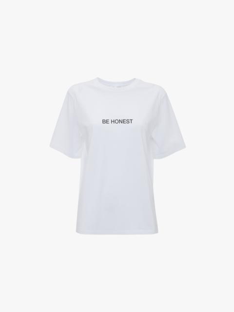 Victoria Beckham Be Honest' Slogan T-Shirt In White