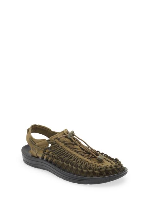 KEEN KEEN Uneek Two-Cord Sandal in Dark Olive/black at Nordstrom