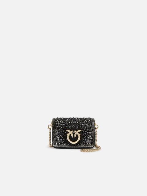 PINKO PINKO GALLERIA FULL-RHINESTONE MICRO LOVE BAG CLICK