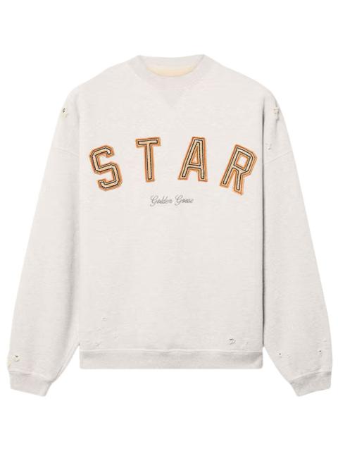 Golden Goose Golden Goose Men Melange Cotton Star Sweatshirt With Embroidery
