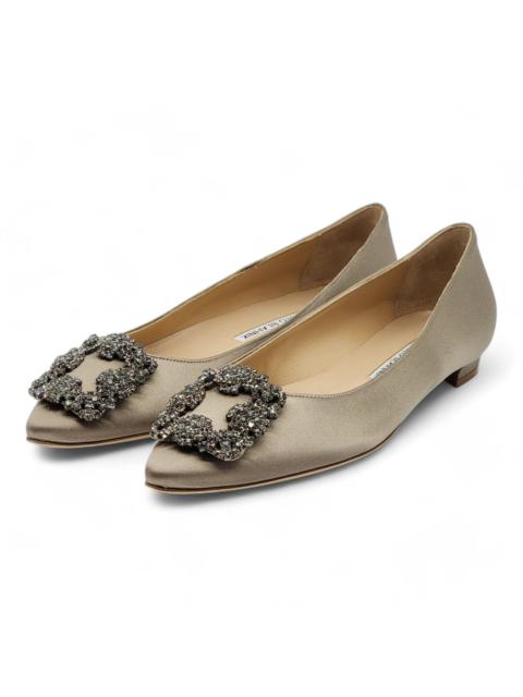 Hangisiflat Jewel Buckle Flat Pumps Satin Champagne 36 $1095