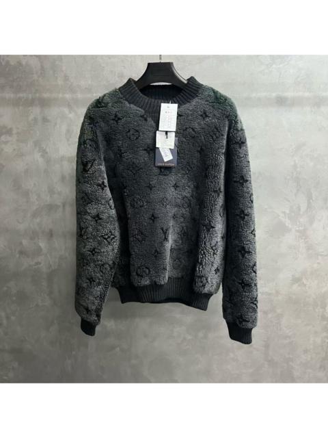 Louis Vuitton Louis Vuitton Black Crewneck Sweatshirt with All-Over Logo Print