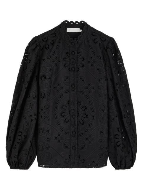 Zimmermann Zimmermann Rhiannon Embroidered Cotton Blouse