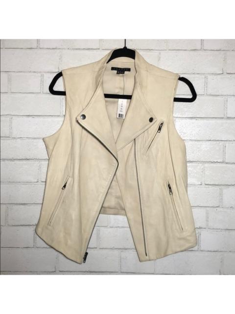 Other Designers Theory Zida Leather Moto Vest in Bone