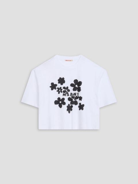 Marni Cropped printed cotton-jersey T-shirt