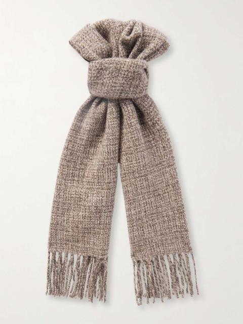 Fringed Cashmere-Tweed Scarf