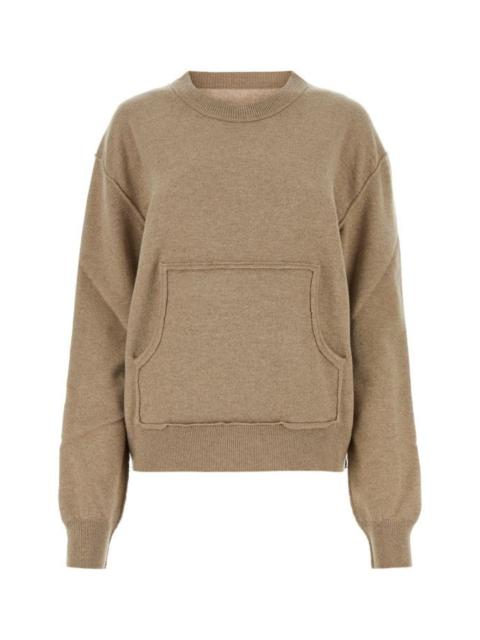 Maison Margiela Maison Margiela Woman Melange Cappuccino Wool Blend Sweater