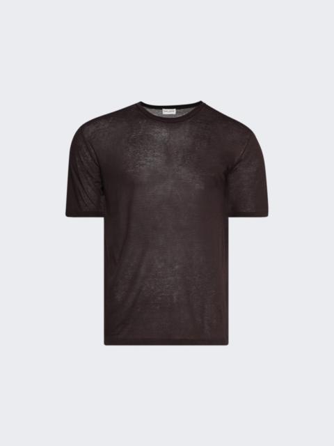 SAINT LAURENT Loose Fit Jersey T-shirt Cacao