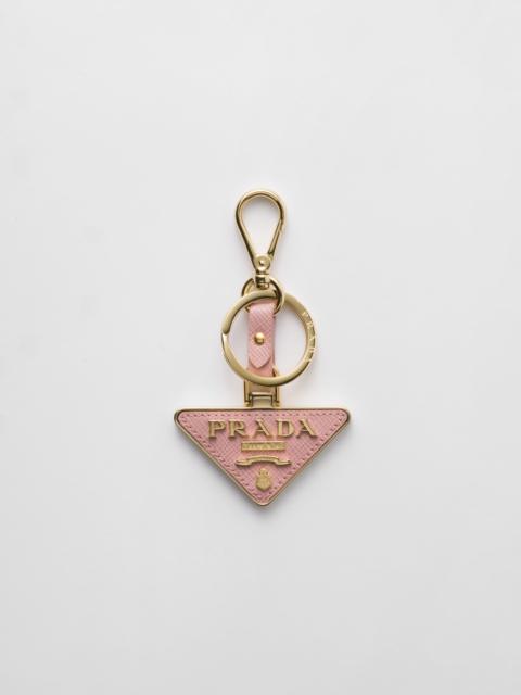 Prada Saffiano Leather and Metal Keychain