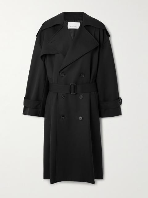 The Frankie Shop Dursley Oversized Double-breasted Belted Woven Trench Coat