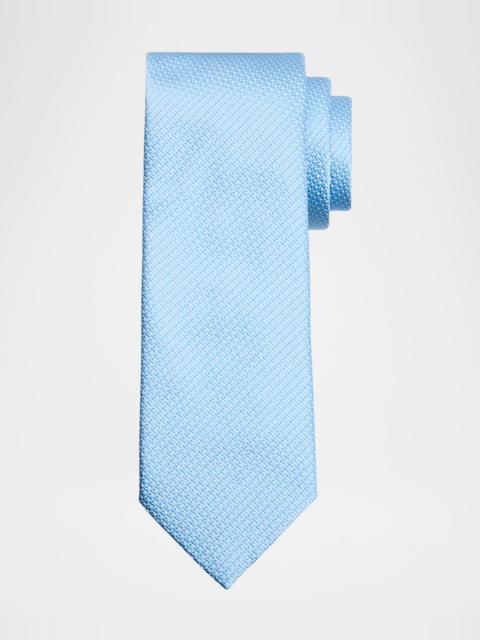Brioni Men's Micro-Neat Silk and Cotton Jacquard Tie