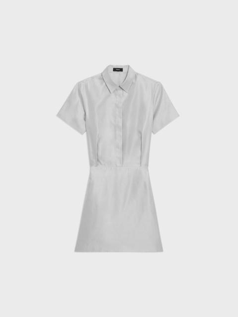 Theory A-Line Dress in Metallic Silk Twill