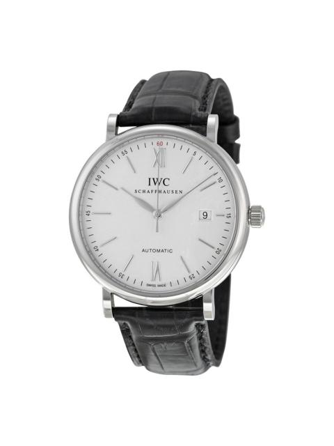 IWC Schaffhausen IWC Portofino Automatic Silver Dial Black Leather Men's Watch 3565-01