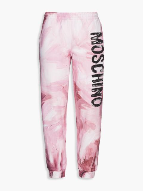Moschino Printed French cotton-terry track pants