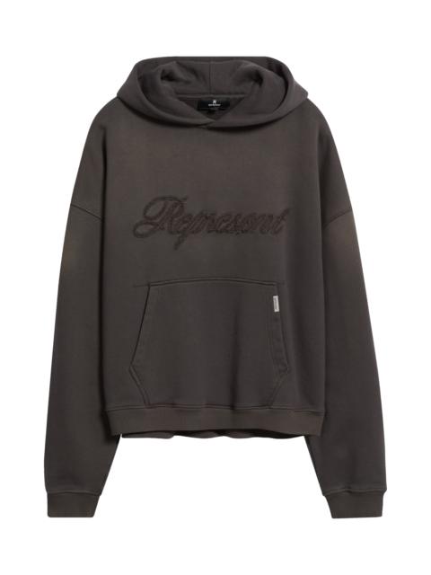 REPRESENT Represent Cotton Logo Appliqué Hoodie in After Dark at Nordstrom