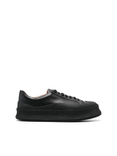 Jil Sander lace-up leather platform sneakers