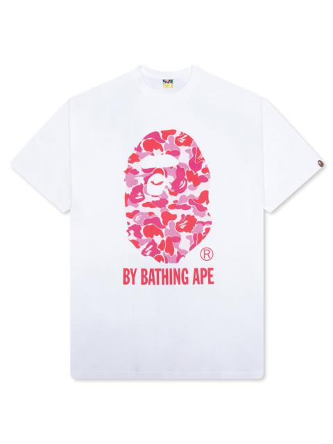 A BATHING APE® ABC CAMO BY BATHING APE TEE - WHITE/PINK
