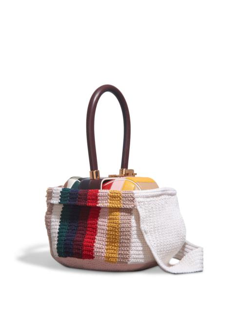 GABRIELA HEARST Crossover Knit Bag in Multi Cashmere