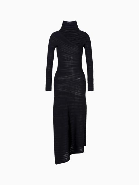 GIORGIO ARMANI VISCOSE AND WOOL JERSEY MIDI DRESS