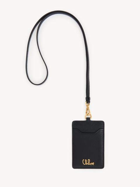 Chloé CHLOÉ ICONIC PASS HOLDER IN GRAINED LEATHER