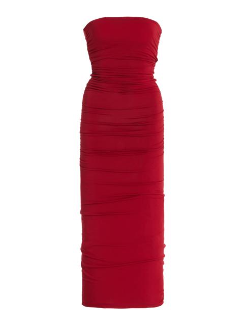 POSSE Exclusive Isabela Strapless Jersey Maxi Dress red