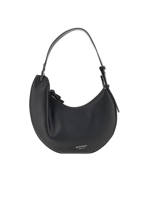 EMPORIO ARMANI Emporio Armani 1981 Grain Leather Hobo Bag Black