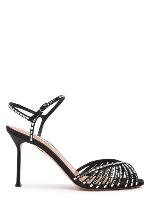 AQUAZZURA Aquazzura Hold Me Crystal 85 Embellished Satin Sandals