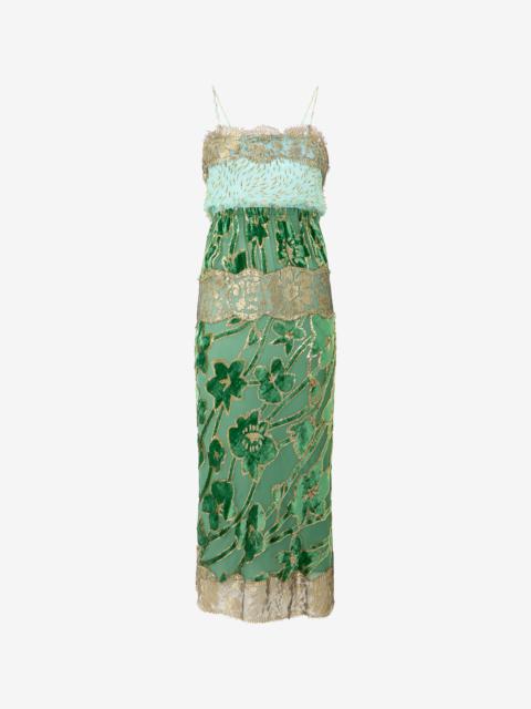 Roberto Cavalli Long Silk Dress With Decorations