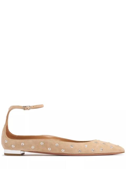 AQUAZZURA AQUAZZURA Beige Suede Ballet Flats New And Authentic