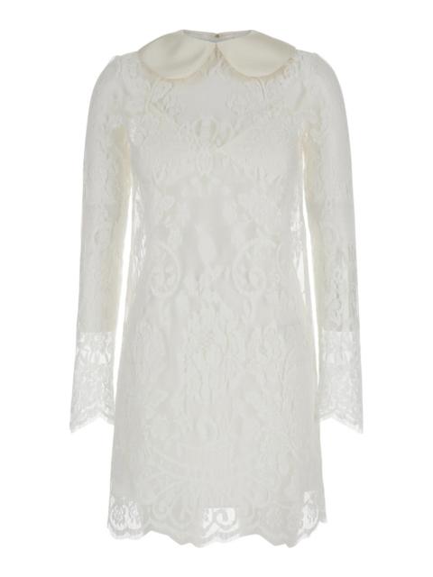 Dolce & Gabbana Dolce & Gabbana Women White Minidress In Chantilly Lace Woman