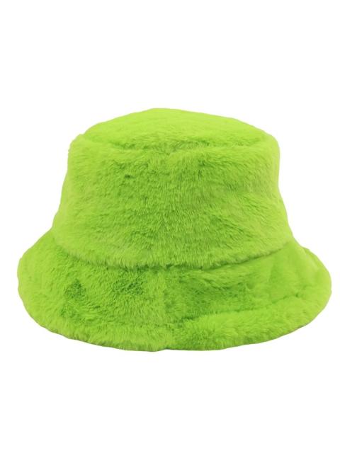 Other Designers Rope Adjustable Solid Color Rabbit Fur Fluorescent Green Panama Hat Trendy Warm Winter Hat