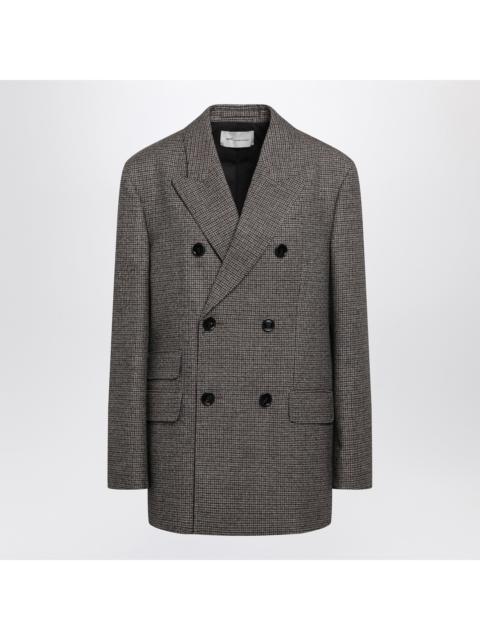 AMI Paris Ami Paris Brown And Black Double-Breasted Wool Blazer Women