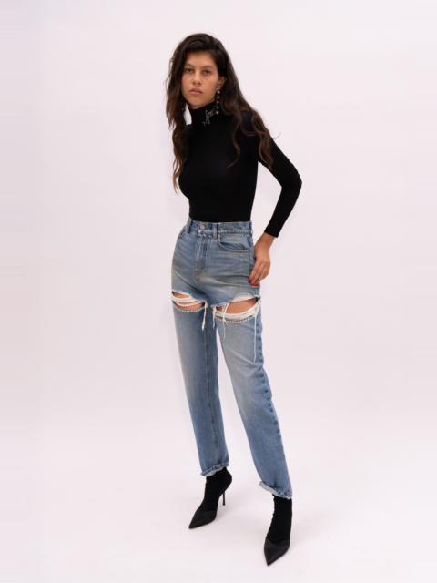 AREA CRYSTAL FRAY SLIT JEAN