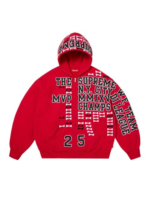 Supreme Supreme League Champs Zip Up Hooded Sweatshirt 'Red'
