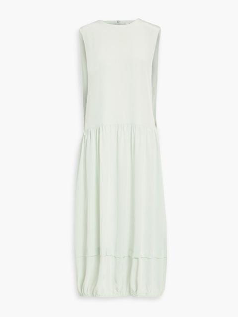Tibi Cape-effect silk crepe de chine midi dress