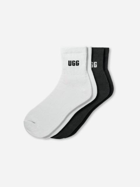 UGG ® Women's Quinlin Logo Quarter 2 Pack Cotton in White/Black
